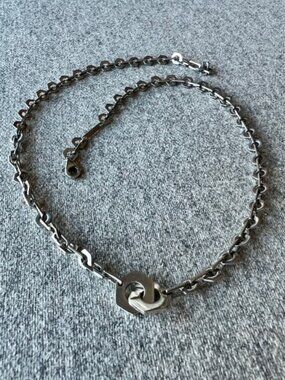 Chunky Infinity Link Chain Necklace – Stainless Steel – Adjustable 19.5” Unisex